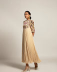 Hallowed Beige Gathered Dress