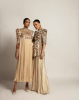 Hallowed Beige Gathered Dress