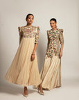 Hallowed Beige Gathered Dress