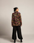 Tantalizing Black Bralet & Tentom Jacket With Jet Black Harem Pants