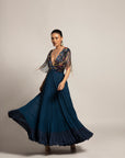 Exaited Blue Tiered Dress