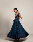 Exaited Blue Tiered Dress