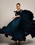Exaited Blue Tiered Dress