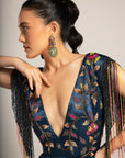 Exaited Blue Tiered Dress