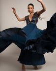 Exaited Blue Tiered Dress