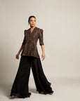 Delectable Peplum Top With Black Flare Pants