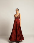 Bonza Maroon Tiered Dress
