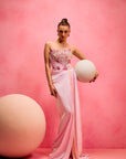 Pink Sorbet Corset Draped Gown