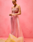 Pink Sorbet Corset Draped Gown