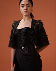 Hour-Glass Corset Dress And Cropped Jacket