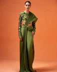 Sea Kelp Draped Skirt Blouse