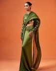 Sea Kelp Draped Skirt Blouse