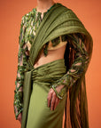 Sea Kelp Draped Skirt Blouse