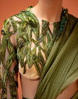 Sea Kelp Draped Skirt Blouse