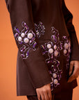 Doja Cat Brown Halter Jacket With Back Knot Bootleg Pants