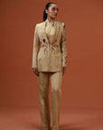 Terracotta Cut Out Blazer Pant Set