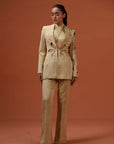 Terracotta Cut Out Blazer Pant Set