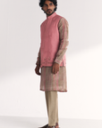 Dino Pink Nehru Jacket Set
