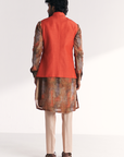 Chandan Tangerine Nehru Jacket Set
