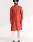 Rawal Tangerine Nehru Jacket Set