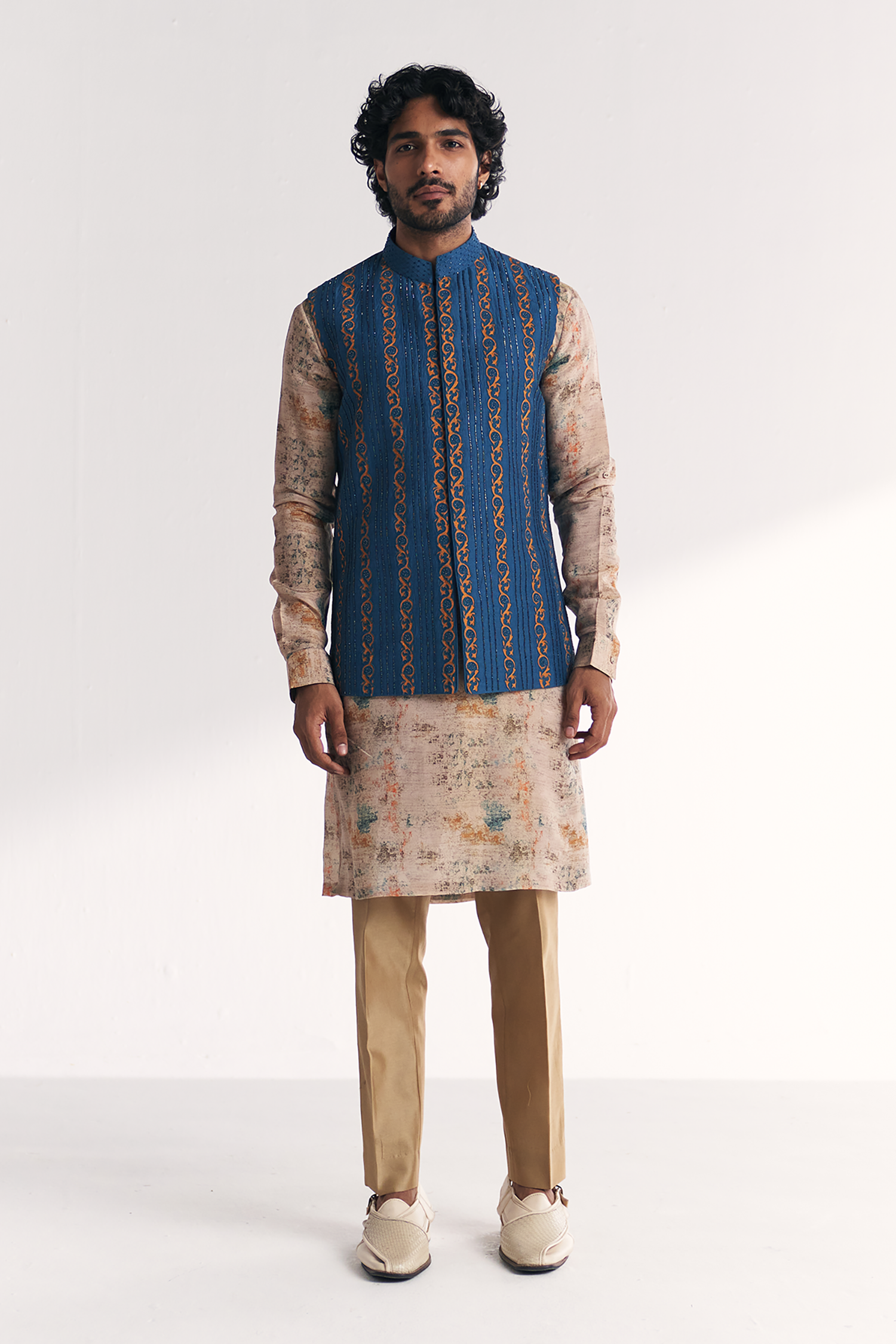 Musawir Blue Nehru Jacket Set