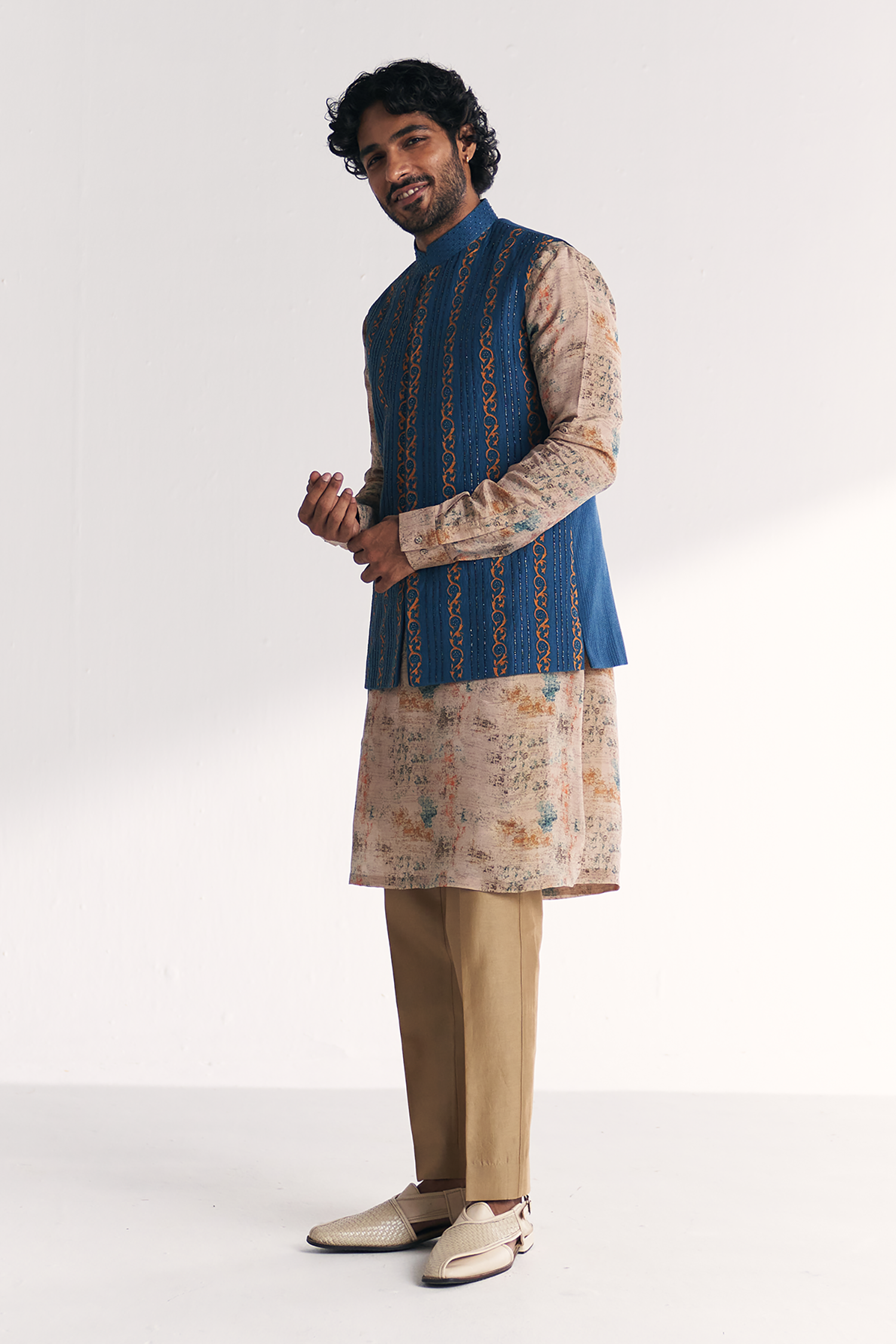 Musawir Blue Nehru Jacket Set