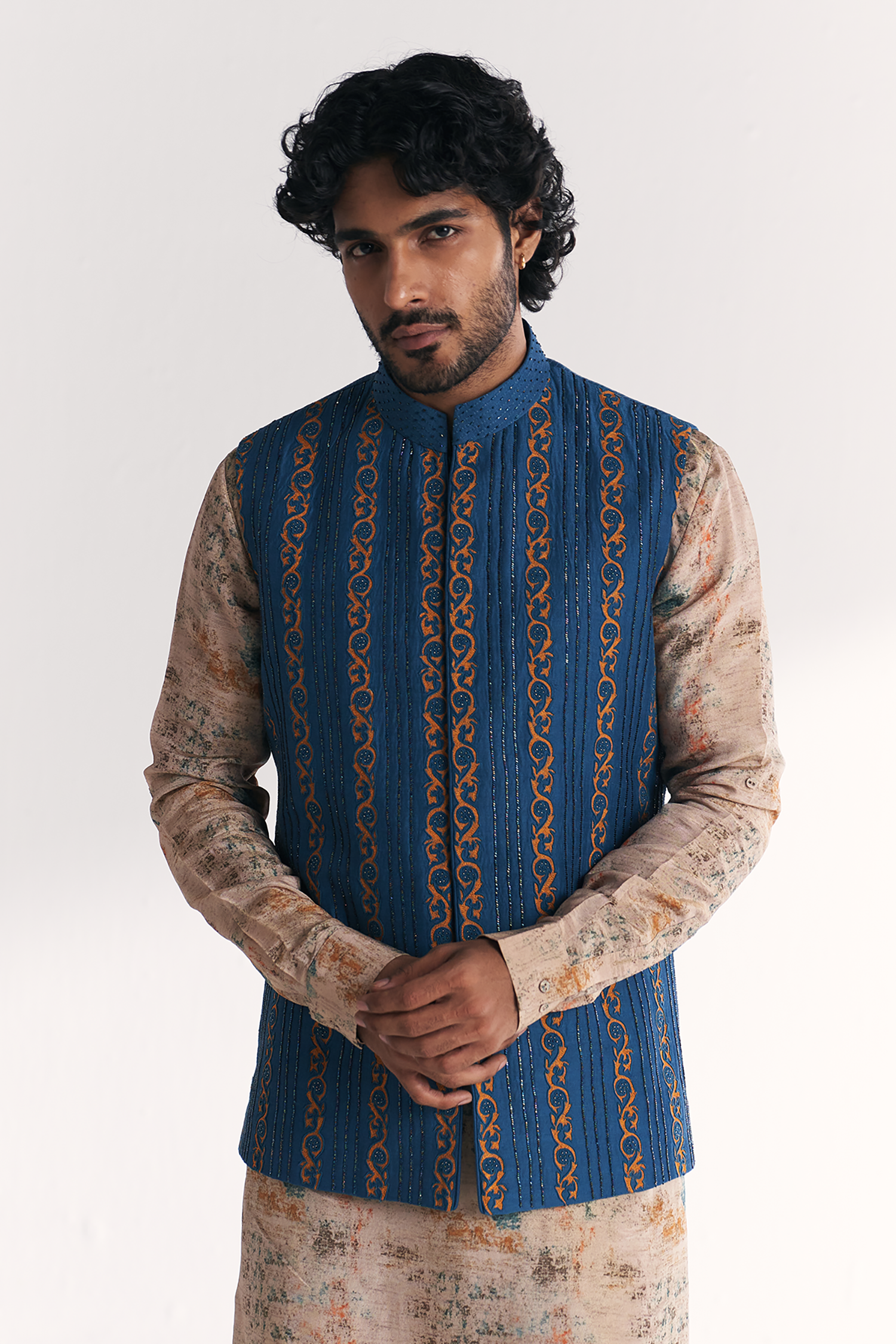 Musawir Blue Nehru Jacket Set