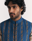 Musawir Blue Nehru Jacket Set