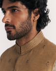 Dilawar Green Nehru Jacket Set