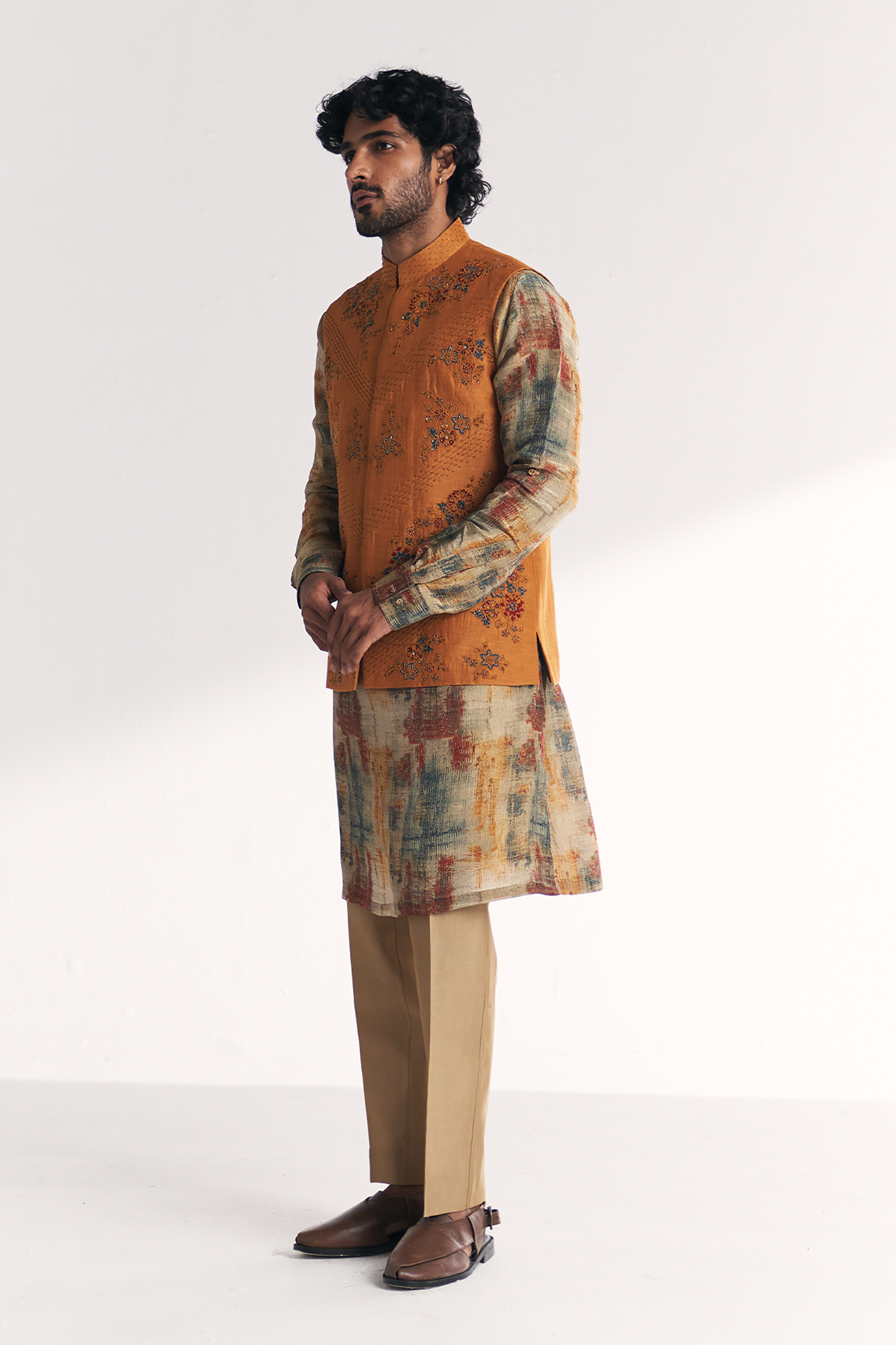 Janak Mustard Nehru Jacket Set