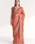 Jannat Tangerine Saree