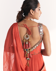 Safar Tangerine Anarkali