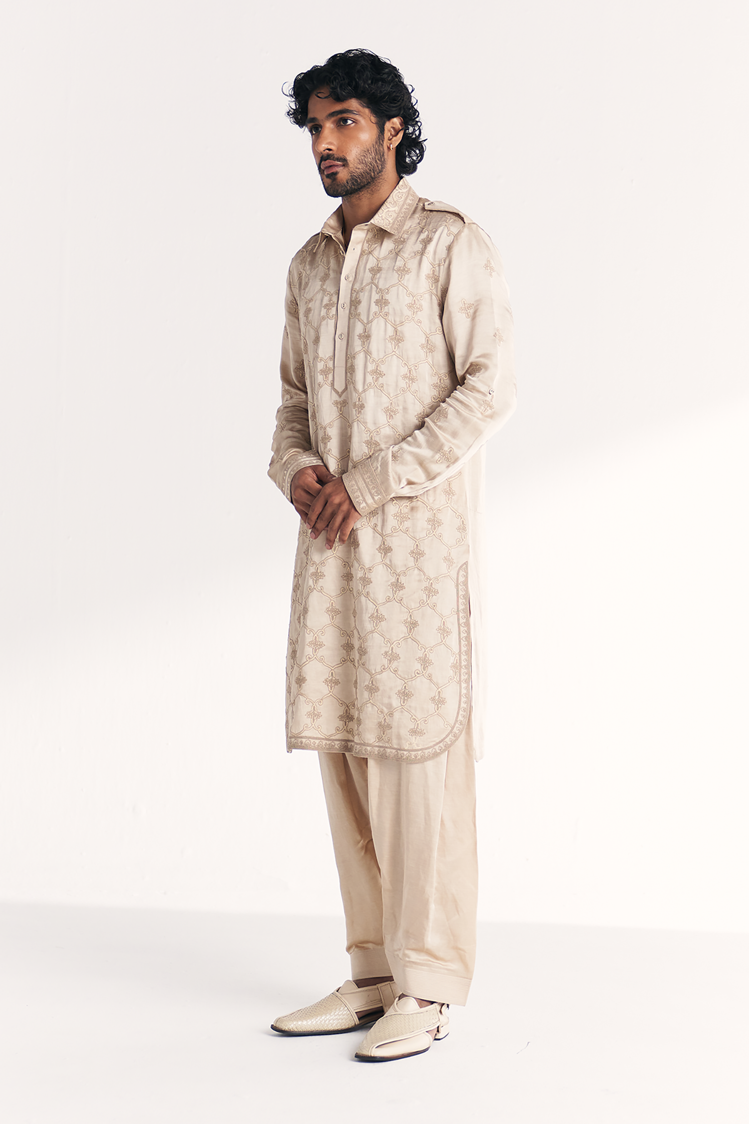 Athar Ivory Pathani Kurta Set