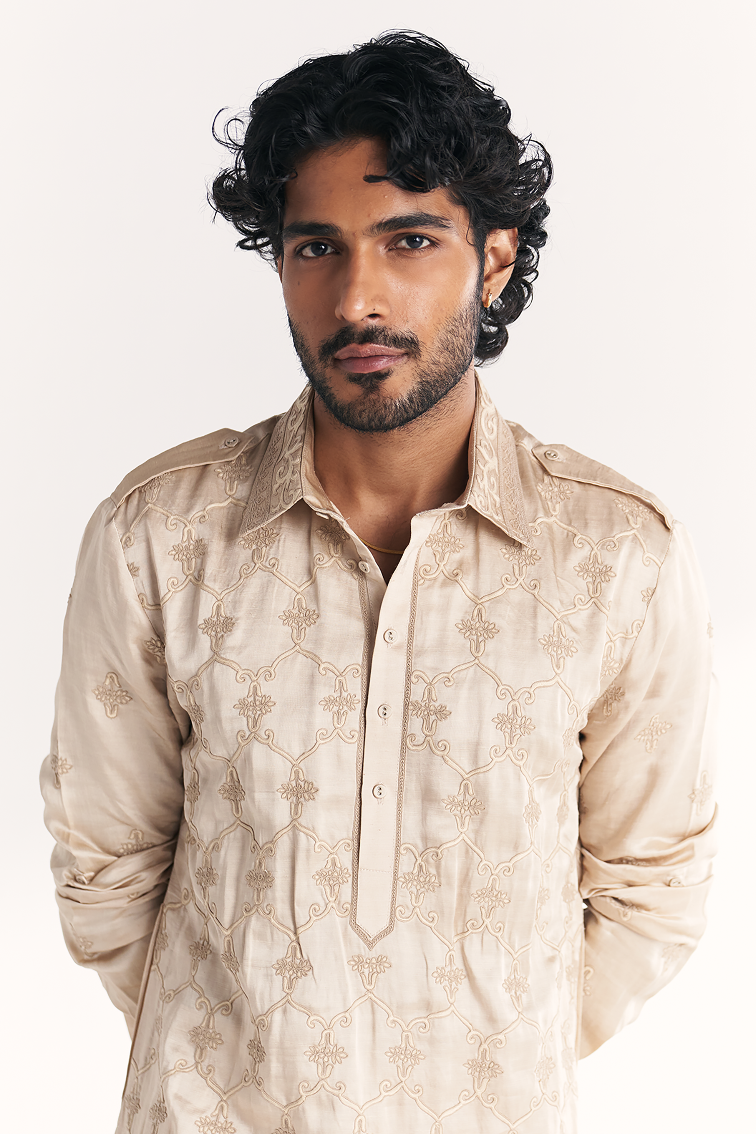 Athar Ivory Pathani Kurta Set