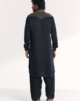 Wajad Black Pathani Kurta Set
