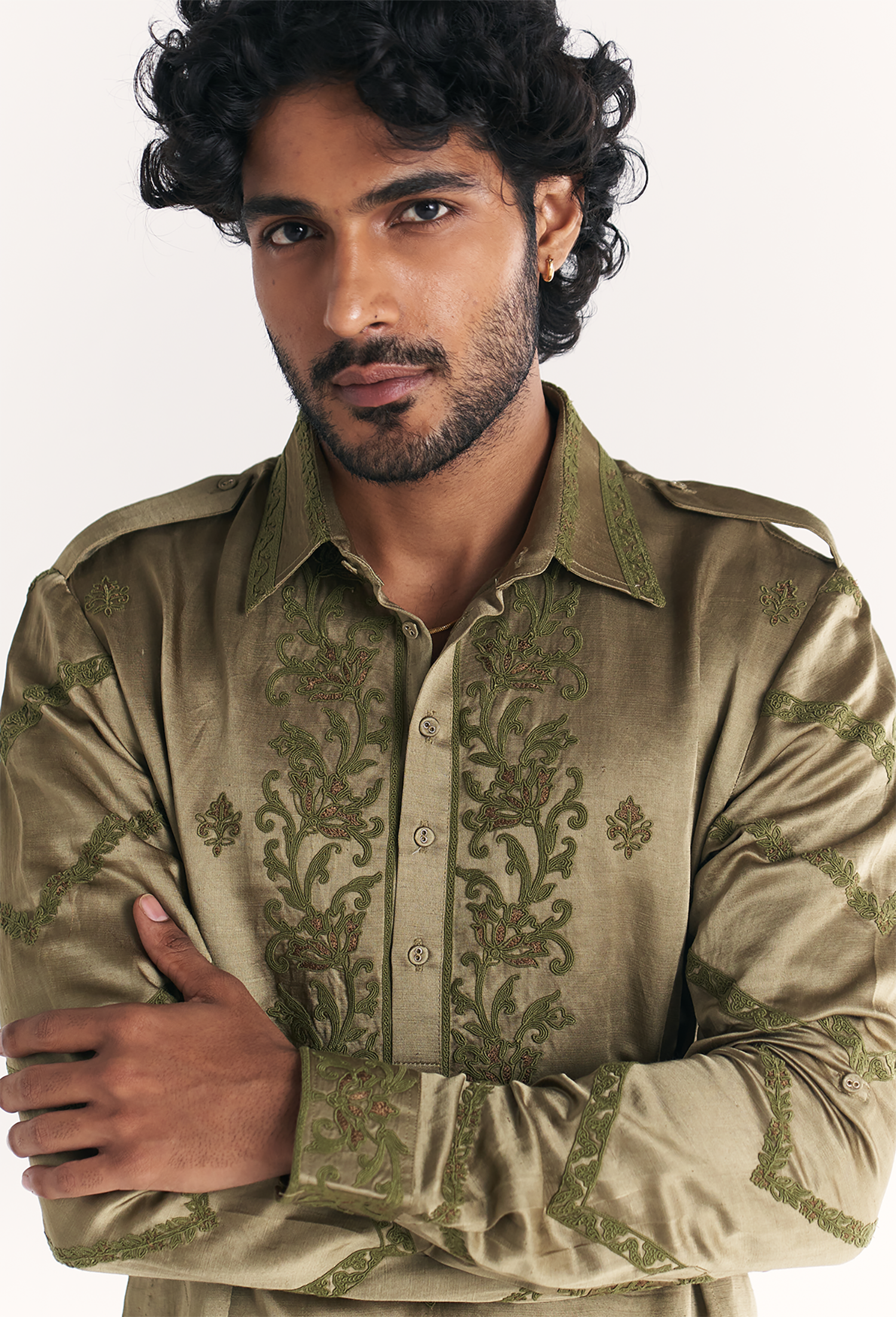 Faris Green Pathani Kurta Set