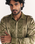 Faris Green Pathani Kurta Set
