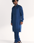 Jalal Blue Pathani Kurta Set