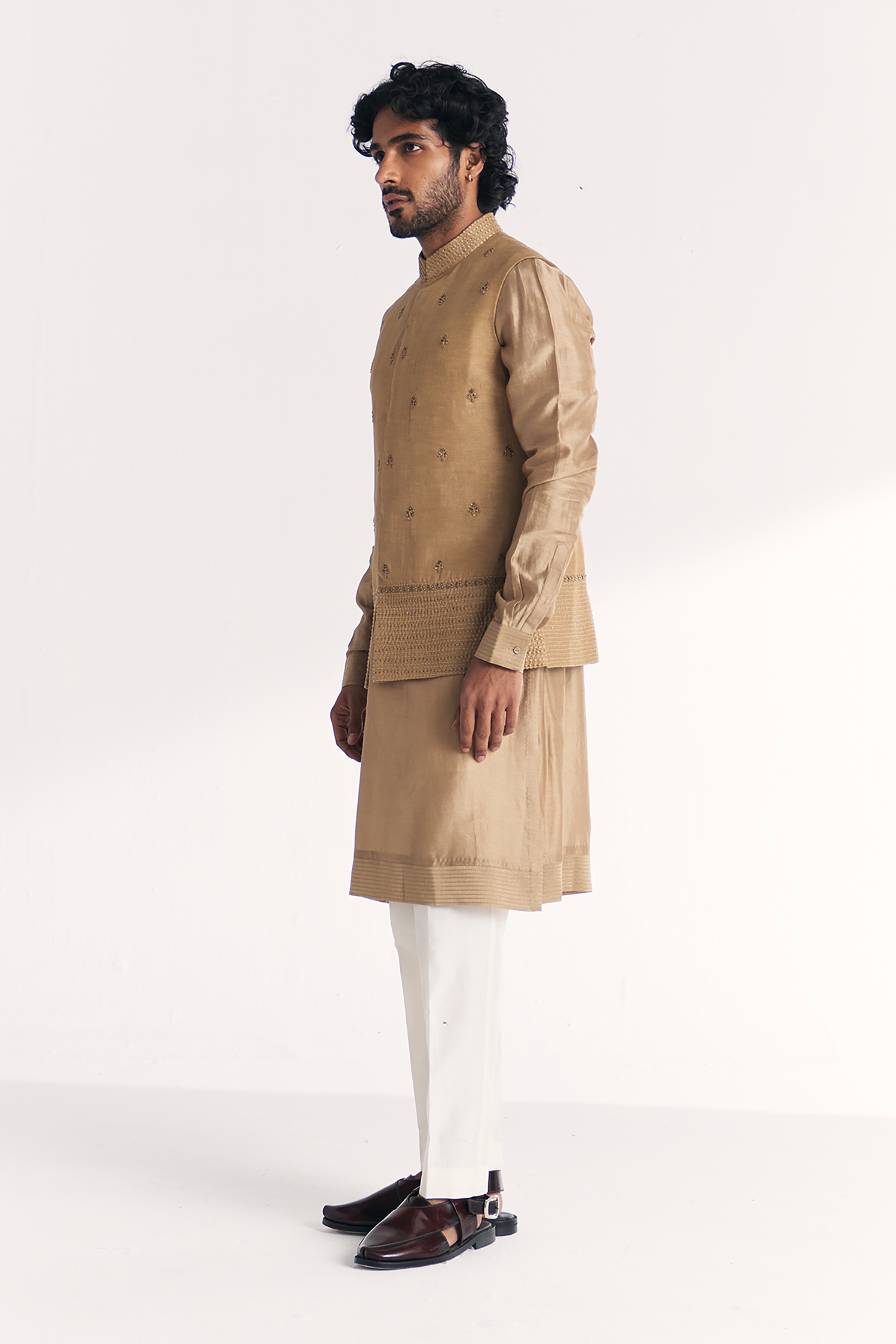 Yawar Green Nehru Jacket Set
