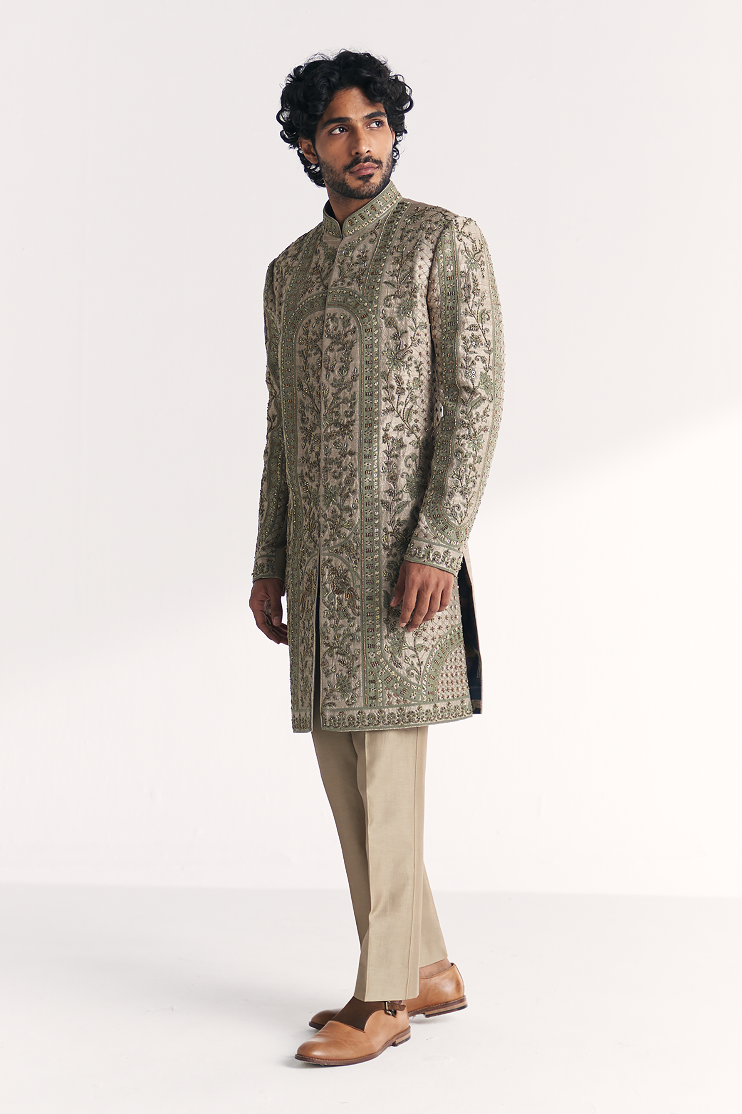 Karan Green Achkan Set