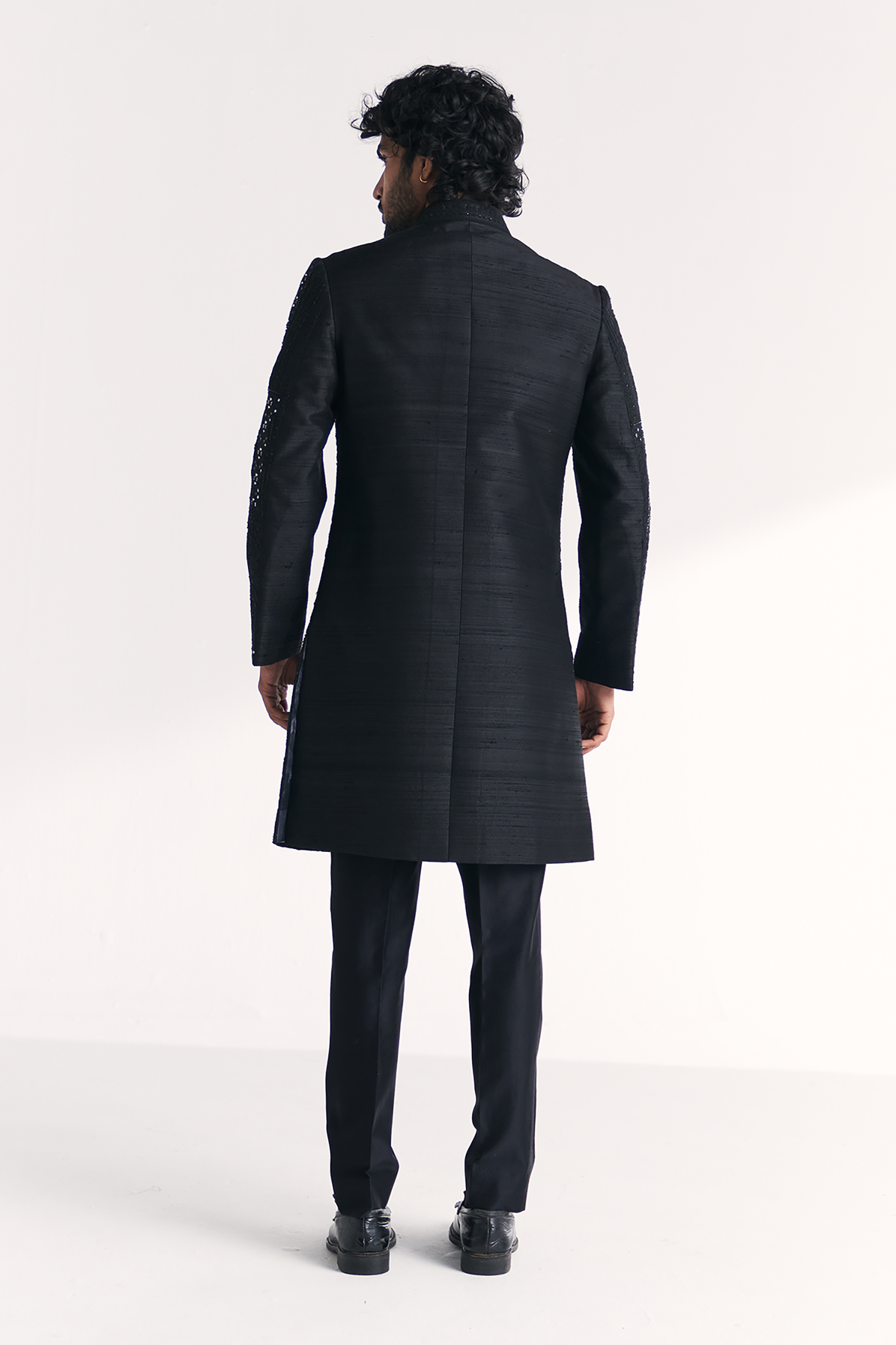 Kunj Black Achkan Set