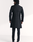 Kunj Black Achkan Set