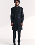 Kunj Black Achkan Set