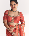 Rimjhim Tangerine Saree