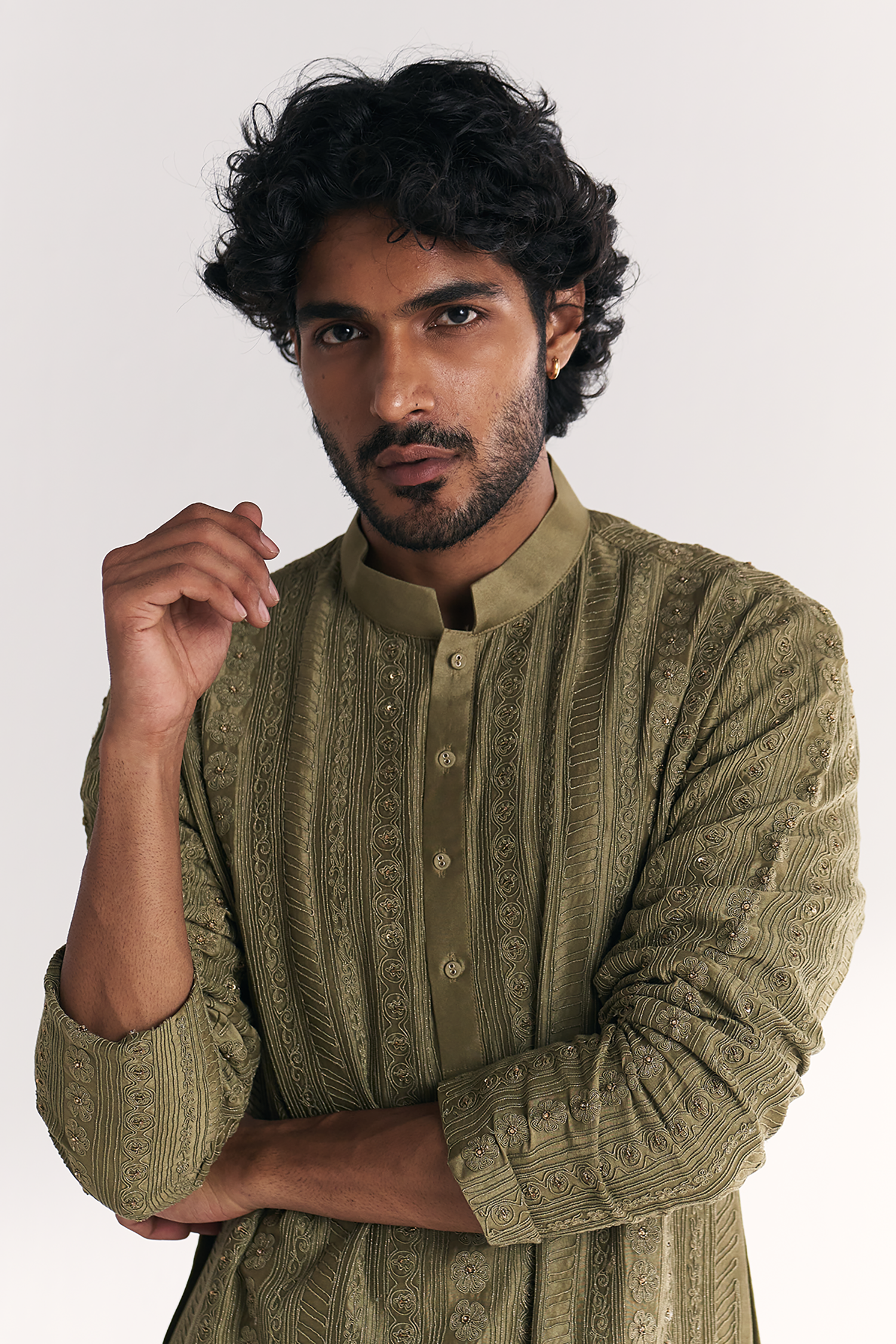 Rajbari Green Kurta Set