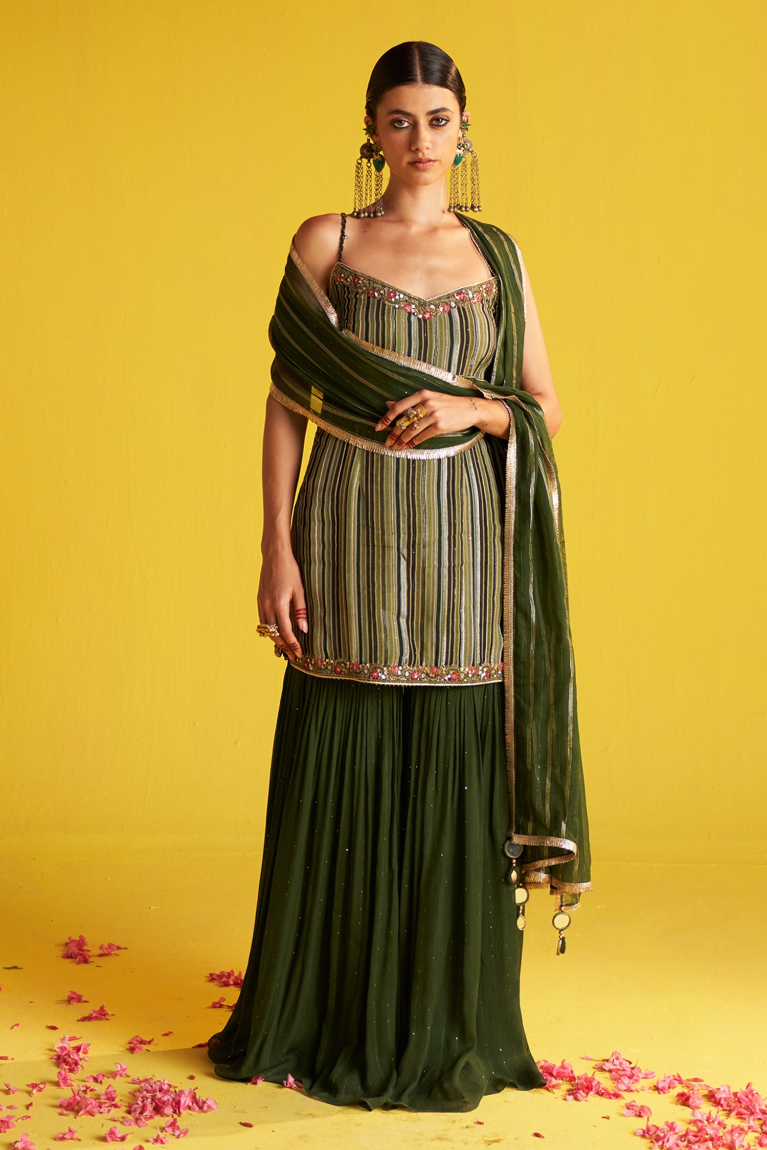 Reema Green Sharara Set