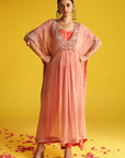 Preeti Peach Kaftan Set