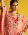 Preeti Peach Kaftan Set