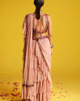 Kirti Orange Saree Set