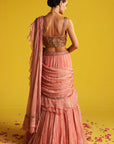 Esha Peach Saree Set